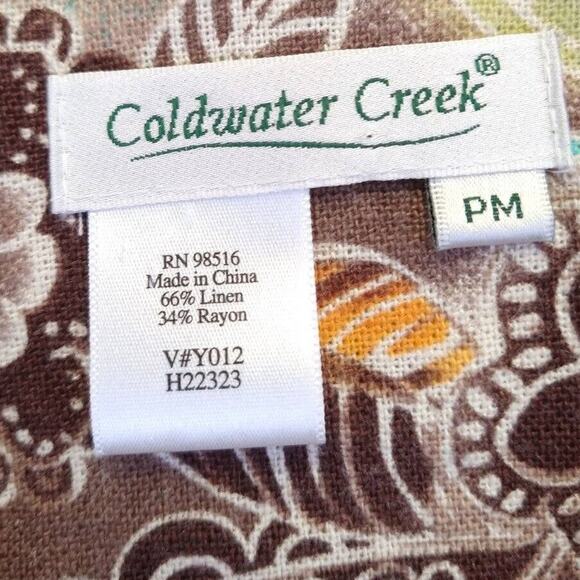 Coldwater Creek Linen Blend Floral Cropped Blazer Size petite Med - Picture 3 of 12